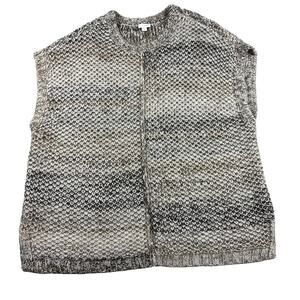 Pure Jill Sweater Vest Womens XL Grey Brown Ombre Mohair Wool Blend Chunky Knit